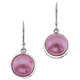 1/2" 925 Silver Mabe Pearl Round Pink French Wires Earrings