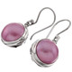 1/2" 925 Silver Mabe Pearl Round Pink French Wires Earrings
