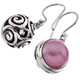 1/2" 925 Silver Mabe Pearl Round Pink French Wires Earrings