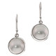 1/2" 925 Silver Mabe Round White French Wires Earrings