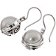 1/2" 925 Silver Mabe Round White French Wires Earrings