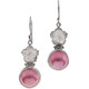 1 1/16" 925 Silver Mother Of Pearl Mabe Pearl Flower Pink Earrings
