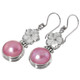1 1/16" 925 Silver Mother Of Pearl Mabe Pearl Flower Pink Earrings