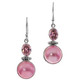 1" 925 Sterling Silver Pink Quartz Mabe Pearl French Wires Earrings