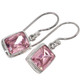 Pink CZ 925 Sterling Silver Earrings, 7/16"