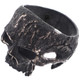 Mens Raw Masonic Jawless Skull 925 Sterling Silver Motorcycle Biker Ring, 7/8"