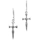 1" 925 Sterling Silver Dagger French Wires Earrings