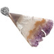2 3/4" 925 Sterling Silver Amethyst Crystal Cut Pendant