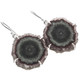 Purple Green Stalactite Slice 925 Sterling Silver Earrings, 1"