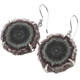 Purple Green Stalactite Slice 925 Sterling Silver Earrings, 1"