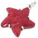 Star Fish Red Sponge Coral 925 Silver Pendant, 1 3/4"