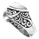 White Mother of Pearl Leaf Vine Scroll Design 925 Sterling Silver Ring