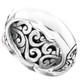 Red Coral Leaf Vine Scroll Design 925 Sterling Silver Ring