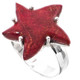 Starfish Red Coral 925 Sterling Silver Ring