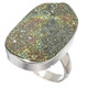 925 Silver Russian Pyrite Druzy Drusy Sterling Adj Sz 9 Ring,  1 1/8"