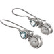 3/4" 925 Silver Blue Topaz Biwa Freshwater Pearl Earrings