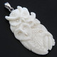 2 15/16" 925 Silver Bison Bone Eagle Owl us Pendant
