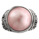 Pink South Pacific Ocean Mabe Pearl Scroll 925 Sterling Silver Ring
