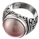 Pink South Pacific Ocean Mabe Pearl Scroll 925 Sterling Silver Ring