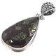 925 Silver Peridot In Matrix Scroll Bail Sterling Pendant, 1 3/4"