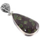 925 Silver Peridot In Matrix Scroll Bail Sterling Pendant, 1 3/4"