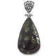 925 Silver Peridot In Matrix Scroll Bail Sterling Pendant, 1 3/4"