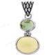 1 7/16" 925 Silver Lemon Quartz Prynite Pendant