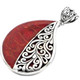 2 3/8" 925 Silver Genuine Red Sponge Coral us Pendant