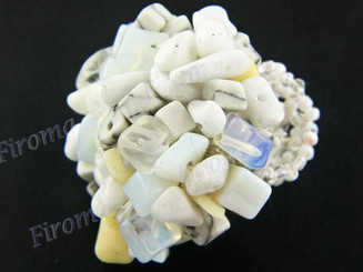 2mm Glass Seed Beads Mixed Gem Chips White Ring