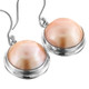 11/16" 925 Silver Mabe Pearl Round Gold French Earrings