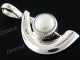 1 7/16" 925 Silver White Mabe Material3 Pendant