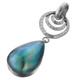 1 3/4" 925 Silver Blue Mabe Pearl Teardrop us Pendant