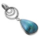 1 3/4" 925 Silver Blue Mabe Pearl Teardrop us Pendant
