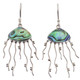 925 Silver Genuine Paua Abalone Shell Jellyfish Earrings