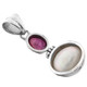 1 9/16" 925 Silver Ruby White Mabe Pearl us Pendant