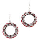 7/8" 925 Sterling Silver Red Coral French Hook Earrings