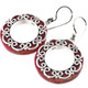 7/8" 925 Sterling Silver Red Coral French Hook Earrings
