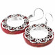 7/8" 925 Sterling Silver Red Coral French Hook Earrings