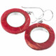7/8" 925 Sterling Silver Red Coral French Hook Earrings