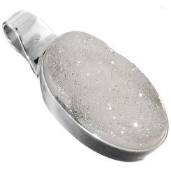 1 3/8" 925 Sterling Silver Agate Druzy us Pendant