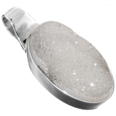 1 3/8" 925 Sterling Silver Agate Druzy us Pendant