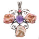 925 Silver Pink Biwa Pearl Amethyst Red Garnet us Pendant