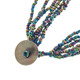 Paua 2mm Seed Beads Shell us 18 1/2" Iridescent Necklace