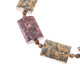 Leopard Jasper Lobster us 17" Silver Chain Necklace