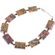 Leopard Jasper Lobster us 17" Silver Chain Necklace