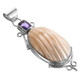 2 5/8" 925 Sterling Silver Amethyst Turbo Shell us Pendant