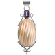 2 5/8" 925 Sterling Silver Amethyst Turbo Shell us Pendant