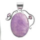 2 3/8" 925 Sterling Silver Amethyst Charoite us Pendant