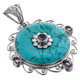 925 Silver Bold Turquoise Amethyst Sterling Filigree Pendant, 2 13/16"