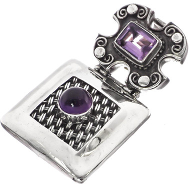 1 15/16" 925 Sterling Silver Amethyst us Pendant
